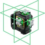 Laser Level 360 Self Leveling Kit, Heavy Duty 3 X 360° Green Cross Line Laser wi
