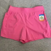 Columbia Womens XL Anytime Flex Short Pink 5” Stretch Flat Front Omni Shield