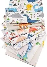 Fusible Interfacing Fabric Track Iron Iron on Interfacing 8PCs/Set Cartoon Dinosaur Printing Cotton Fabric Interlinings Iron On Sewing Patchwork for Boy Kids Adhesive Cloth 50x50/40cm(50x40cm)