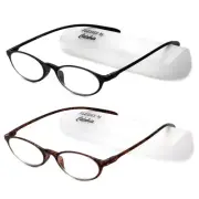 Calabria 719 Flexie Oval Reading Glasses +4.00 Ebony/Tortoise (2 Pack) Men/Women