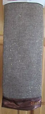 Jaclyn Smith 52" Christmas Tree Skirt Brown w/ Sparkles and Satin Border NWT!