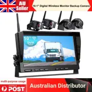 10.1" Digital Wireless Backup Camera Quad Split Monitor Recording for Bus Truck