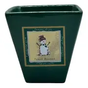 Colonial Candle of Cape Cod Forest Christmas Snowman Candle Green 8oz NEW