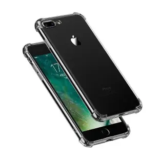 iPhone8 7 Plus 四角防摔空壓手機保護殼 透明黑(7Plus手機殼 8Plus手機殼)