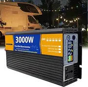 3000W Inverter DC Input AC 12V/24V/48V/60V/72V Output 110V/230V, Pure Sine Wave Inverter for Truck, Home, Vehicles Low Frequency Solar Power Inverter Converter(Size:60v to 110v)