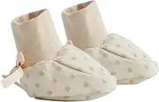 [OATIPHO] 1 Pair Boots Newborn Foot Gloves Knee Pads for Crawling Anti Scratching Gloves Booties Socks No Scratch Mittens Newborn Anti Feet Covers Khaki Cotton