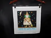 Barbara Olsen Halloween Witch Hand Painted Needlepoint Canvas Come Fly With Me