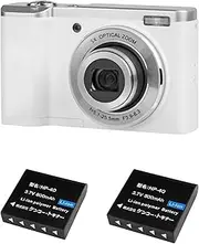 Kenko 017654 Compact Digital Camera KC-ZM08WH ST Battery Set of 2, 5X Optical Zoom, Effective Pixels 16 Megapixels, Touch Panel Utilization, Selfie Sub-Camera, White