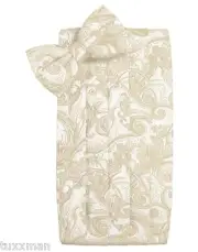 NEW Men's Cardi Bamboo Paisley Tuxedo Tux Cummerbund Bow tie Hankie. TUXXMAN