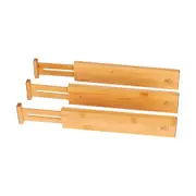 Bamboo Expandable Drawer Dividers - Set of 3