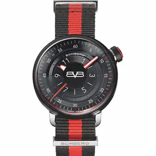 BOMBERG【炸彈錶】BB-01系列 黑紅帆布帶錶款