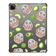 iPad Pro 12.9-inch (5th/6th gen) iPad Impact Case Cute Sloth in Strawberry Donut with Avocado Broccoli - Kawaii Animal with Green Fruit & Food