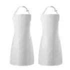 2Pack Adjustable Bib Apron Waterdrop Resistant Aprons w/ 2 Pockets for Men Women