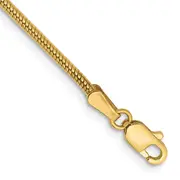 14K Yellow Gold 8 Inch 1.6mm Round Snake Lobster Clasp Bracelet