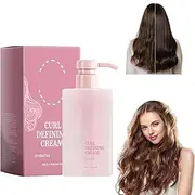 Hairhalo Curl Defining Cream, Moisturizing Curl Defining Cream, Smoothing For Curly & Wavy Hair, Hydrate & Keeps It Down No Frizz, With Shea Butter (1pcs)