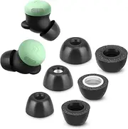 Memory Foam Tips for New Google Pixel Buds Pro 2, No Silicone Eartips Pain, Anti-Slip Replacement Ear Tips, Fit in The Charging Case, Reducing Noise Earbuds, 3 Pairs (Mixed Sizes S/M/L, Black)