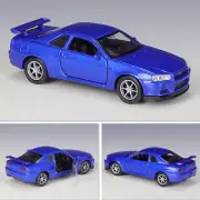 Nissan Skyline GT-R R34 Toy Car 1:36 Diecast Metal Model Car for Kids Toddlers