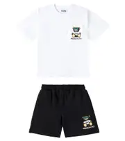 [Moschino Kids] Moschino Kids Teddy Bear cotton T-shirt and shorts set Y 14 white