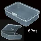 5 PCS Mini Transparent Plastic Storage Box Clear Multipurpose Display Case