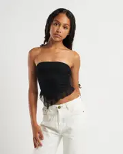 [Ava And Ever] Ava And Ever Girls' Troy Mesh Tube Top in Black Size 12 12 Black