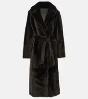 [Yves Salomon] Yves Salomon Reversible belted shearling coat AU 4 brown
