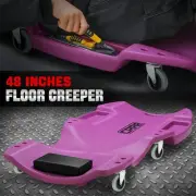 Low Profile 48" Rolling Garage Mechanic Repair Creeper w/6 Swivel Casters Purple