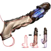 Male Reusable Condom Men Penis Extender Enlarger Sleeve Bigger Girth-Enhancers