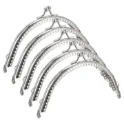 Metal Purse Frames, 4.9" 5Pcs Kiss Lock Clasp Frame for Coin Purse DIY, Silver
