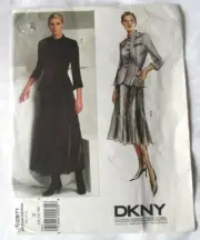 VINTAGE VOGUE AMERICAN DESIGNER PATTERN V2871 DKNY JACKET & SKIRT 12 14 16