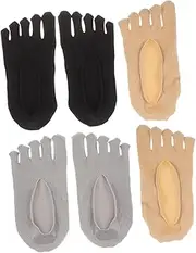 [COSMEVIVI] Invisible Toe Socks Women 3 Pairs Low Cut Toe Separated Socks Soft Breathable Fashionable