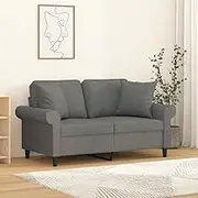VRAXO Throw Pillows 2 pcs Dark Grey 40x40 cm Fabric -0.95KG,349472