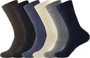 [7DayOtter] 98% Cotton Rich Slight Thin Dress Socks for Business Office Mens Womens Casual Socks 6Pack
