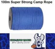 100m Blue 550lb Military 9 core Paracord Rope 4mm Outdoor Camping Rope