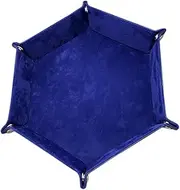 ERINGOGO Pu Leather Dice Holder Hexagon Shape Collapsible Storage Box Sturdy Small Item Organiser Easy Open