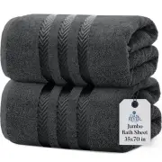 Bath Sheets Set of 2 550 GSM Ultra Super Soft Highly Absorbent Sheets 100% Cotto