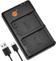 DSTE LC-E8 Battery USB Dual Quick Charger Compatible for Canon LP-E8 Battery, EOS 550D, 600D, 650D, 700D, Kiss X4, Kiss X5, Kiss X6i, Kiss X7i, Rebel T2i, T3i, T4i, T5i