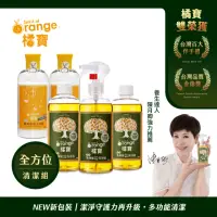 在飛比找momo購物網優惠-【橘寶】濃縮多功能蔬果碗盤洗淨液+活氧酵素環保去污粉-陳月卿