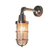 Belle Starboard Outdoor Glass/Brass Wall Light Fixture 33cm Lighting Antique SLV