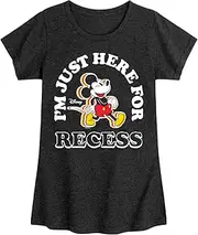 [Disney] Mickey & Friends - I'm Just Here for Recess - Toddler and Youth Girls Short Sleeve Graphic T-Shirt
