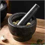 Pestle and Mortar Set Mortar and Pestle Set - Black Granite Polished Exterior - 5.4 inch - 2 Cup Capacity Mortar and Pestle