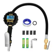 Digital Tire Pressure Gauge, 250 PSI 3-in-1 Inflator with LCD Display, Quick