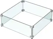 Fire Pit Glass Wind Guard, Tempered Glass Firepit Table Shield, Thick and Sturdy