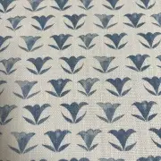 Indigo Floral Small Print lined linen fabric 2 yds
