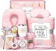 LUCOTIYA Birthday Gifts for Women Self Care Gifts Get Well Soon Gifts for Women,Rose Relaxing Spa Gifts Basket with Blanket Care Package Unique Gifts Idea for Women,Mom, Friends, Sister, Wife