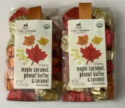 Lake Champlain Organic Chocolates 2 Gift Bags 15oz Maple Caramel Peanut Butter