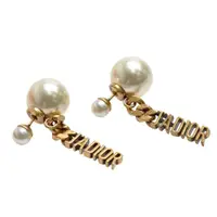在飛比找momo購物網優惠-【Dior 迪奧】經典古銅色金屬鍊條JADIOR大小珍珠造型