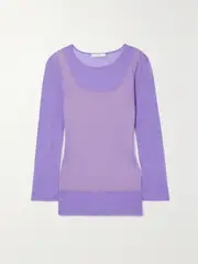 [VINCE] VINCE - Layered Lyocell Top - Lilac - large large Purple