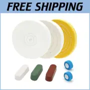Lightweight 8" Buffing Wheels with Color-Coded Compounds - Perfect Polishing Set