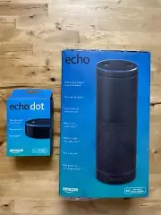 Amazon Echo Dot 2nd Generation Smart Speaker and full size speaker - Black
