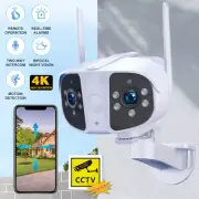 WiFi Night Vision Cam 5MP 4K Dual Lens IP Camera 180° Panoramic 2-Way Intercom